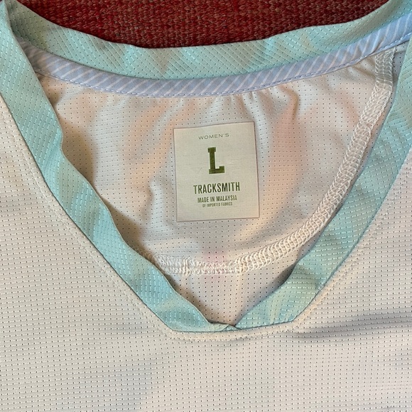 Tracksmith White and Light Blue Women's Shirt - Picture 2 of 7